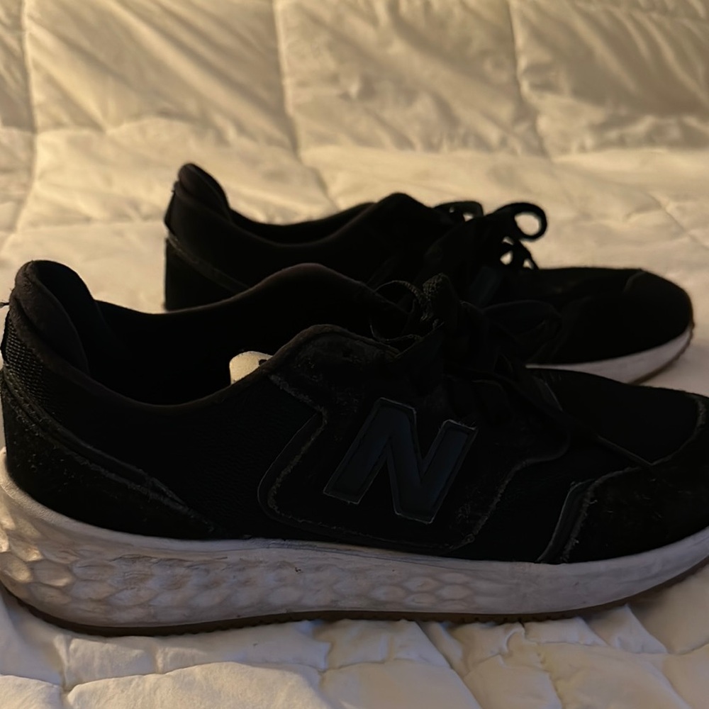 New Balance Black Athletic Sneakers with White Soles